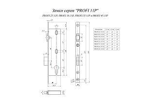 Замок врезной Гардиан ПРОФИ 30.11Р.24  #233987